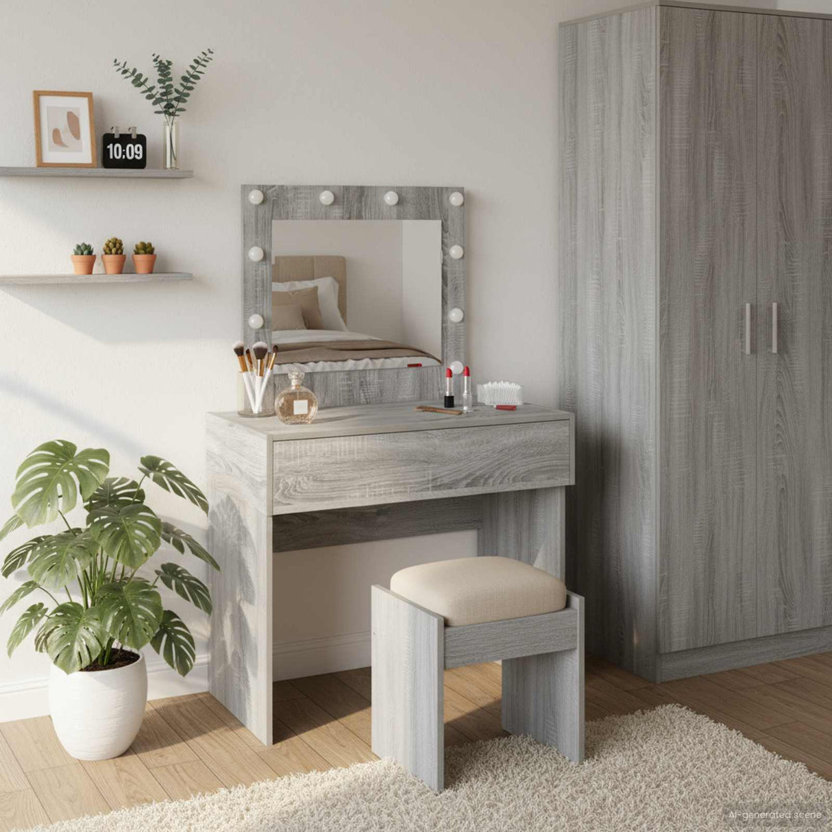 vidaXL Kaptafel met lade met opslag Wit 60 x 40 x 70 cm Bewerkt hout