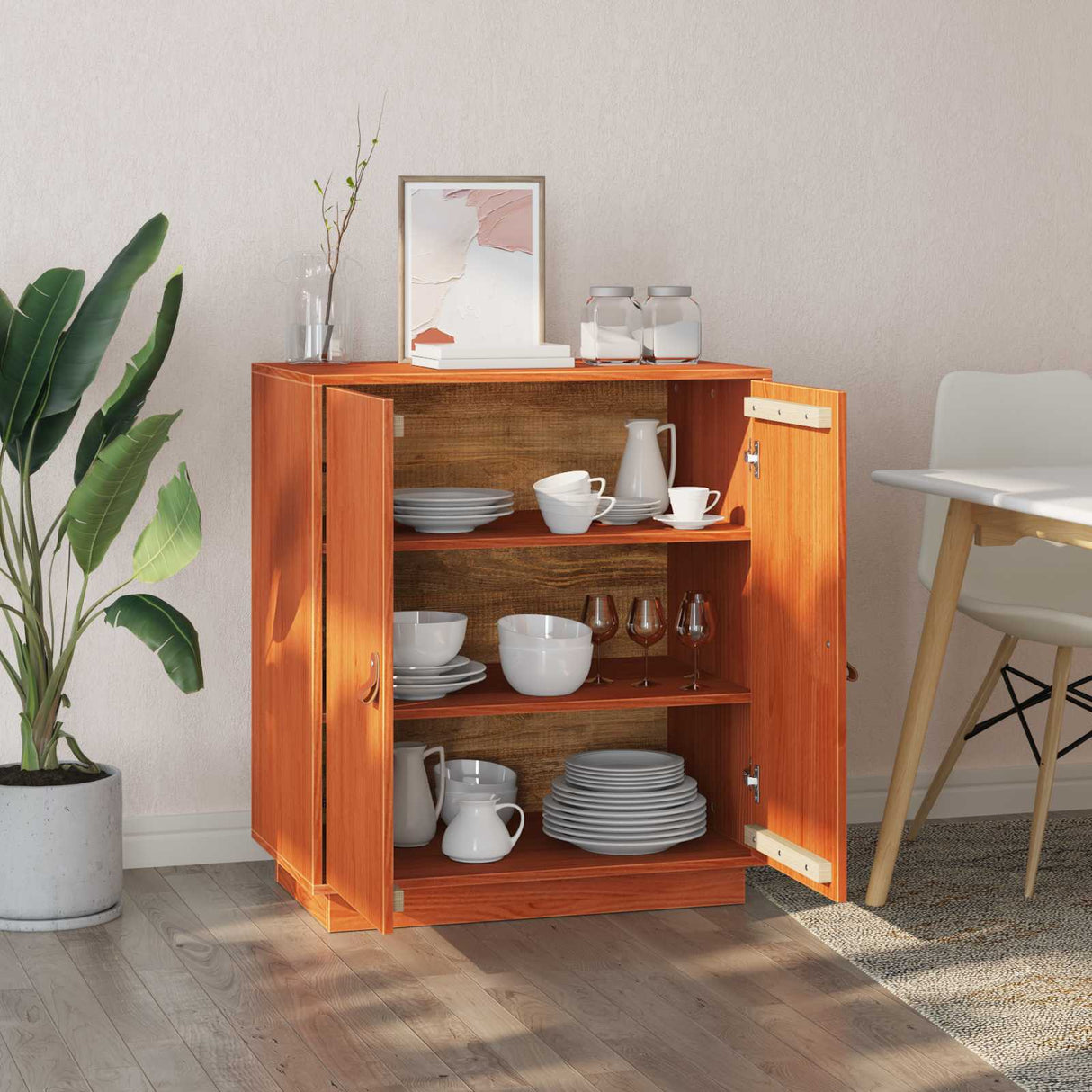 vidaXL Dressoir 65,5x40x75 cm massief grenenhout