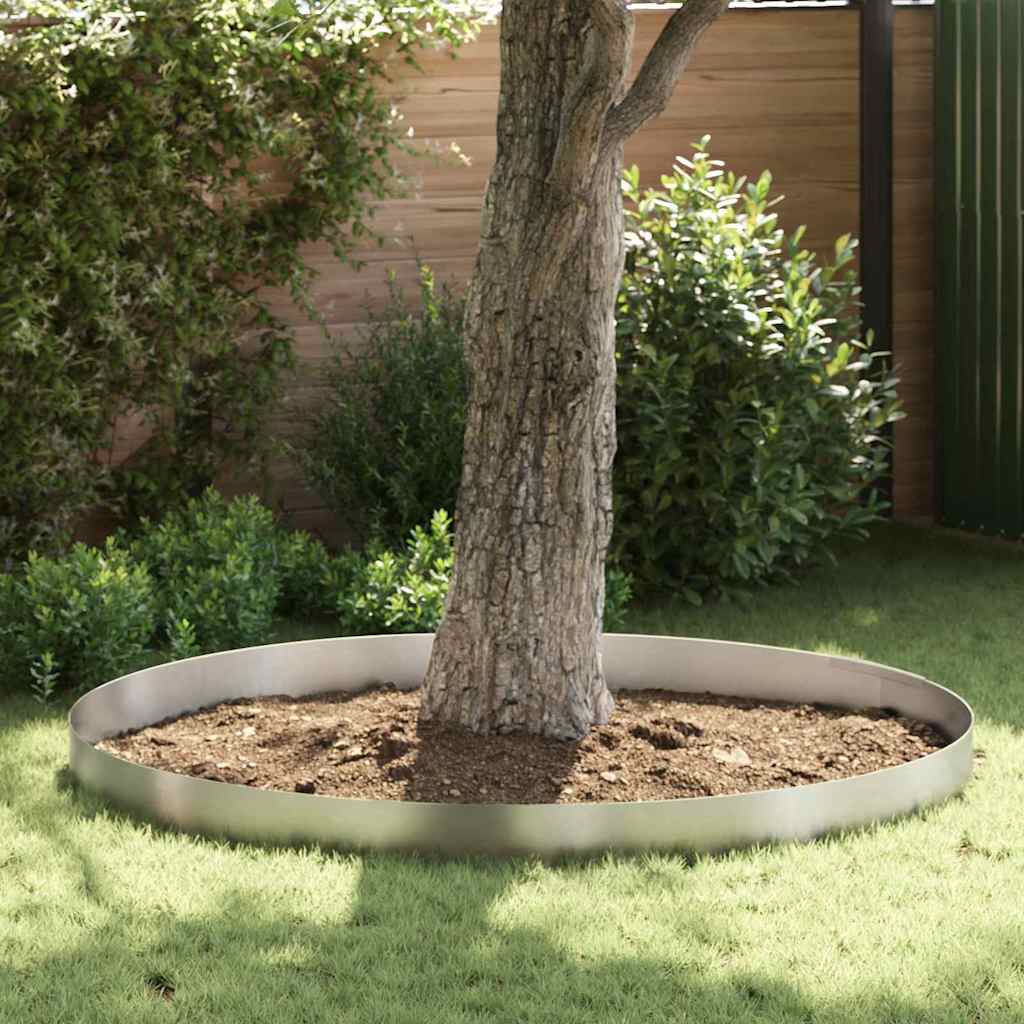 vidaXL Garden Edging Silver 450 x 0.05 x 15 cm Stainless Steel