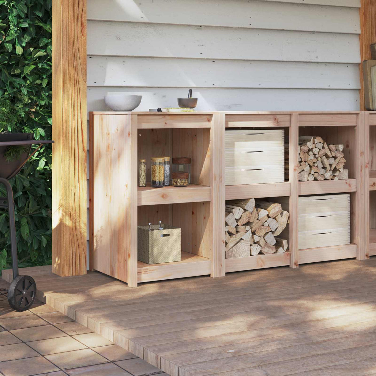 vidaXL Keuken Kast Bruin Eiken 55 x 55 x 92 cm Massief grenenhout