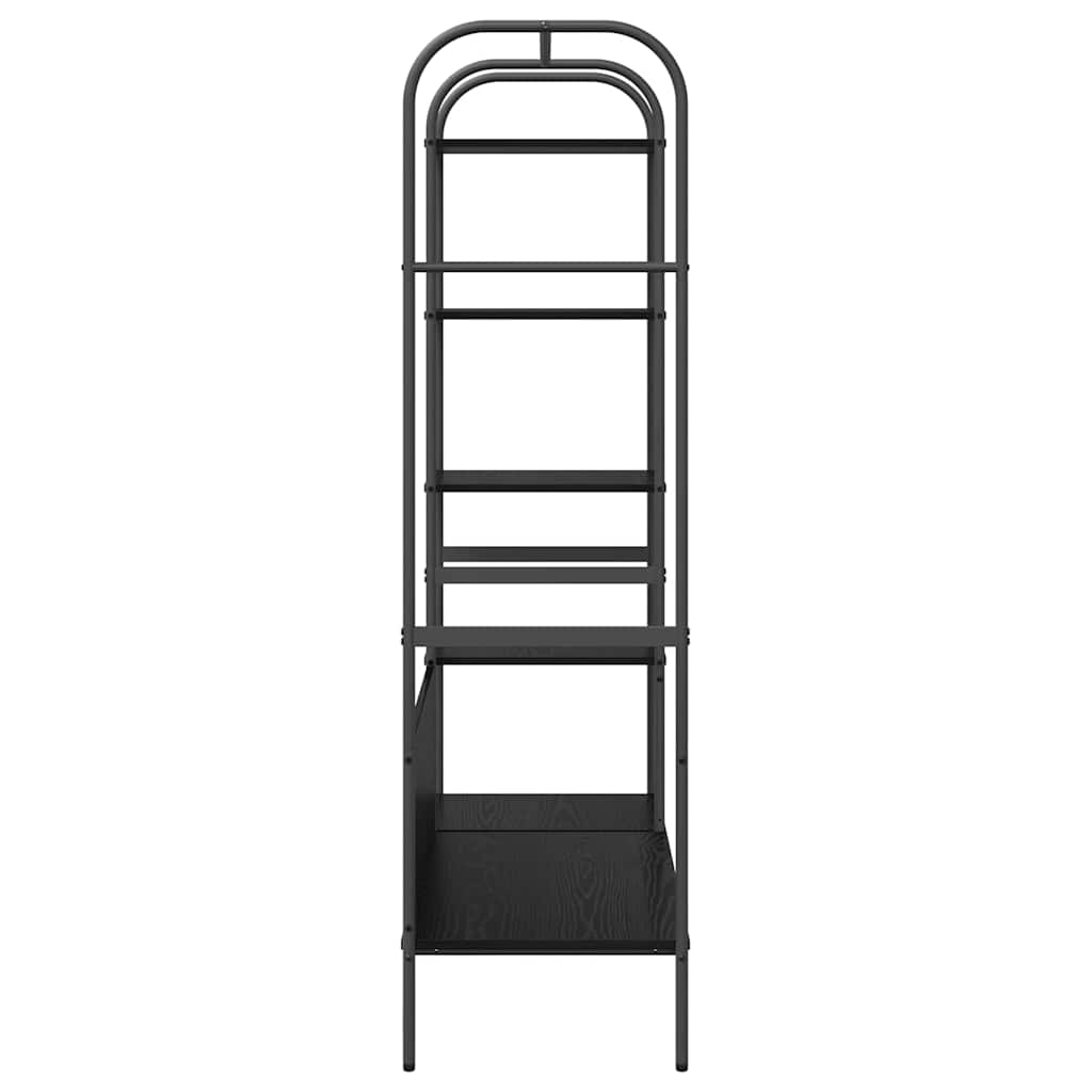 vidaXL Kledingrek met plank Zwart 120 x 44 x 160 cm Bewerkt hout
