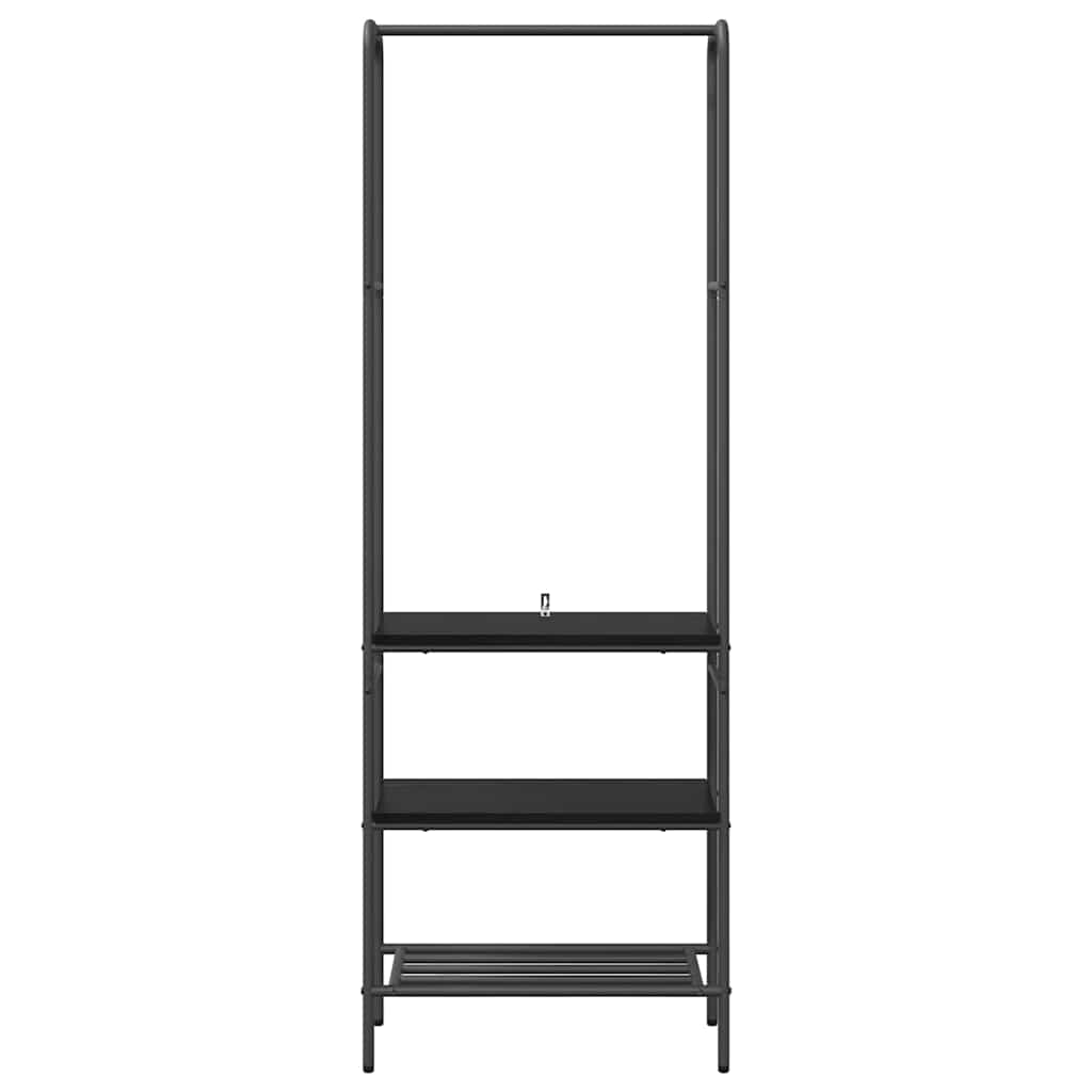 vidaXL Kledingrek met plank Zwart Eiken 60 x 30 x 171 cm Bewerkt hout