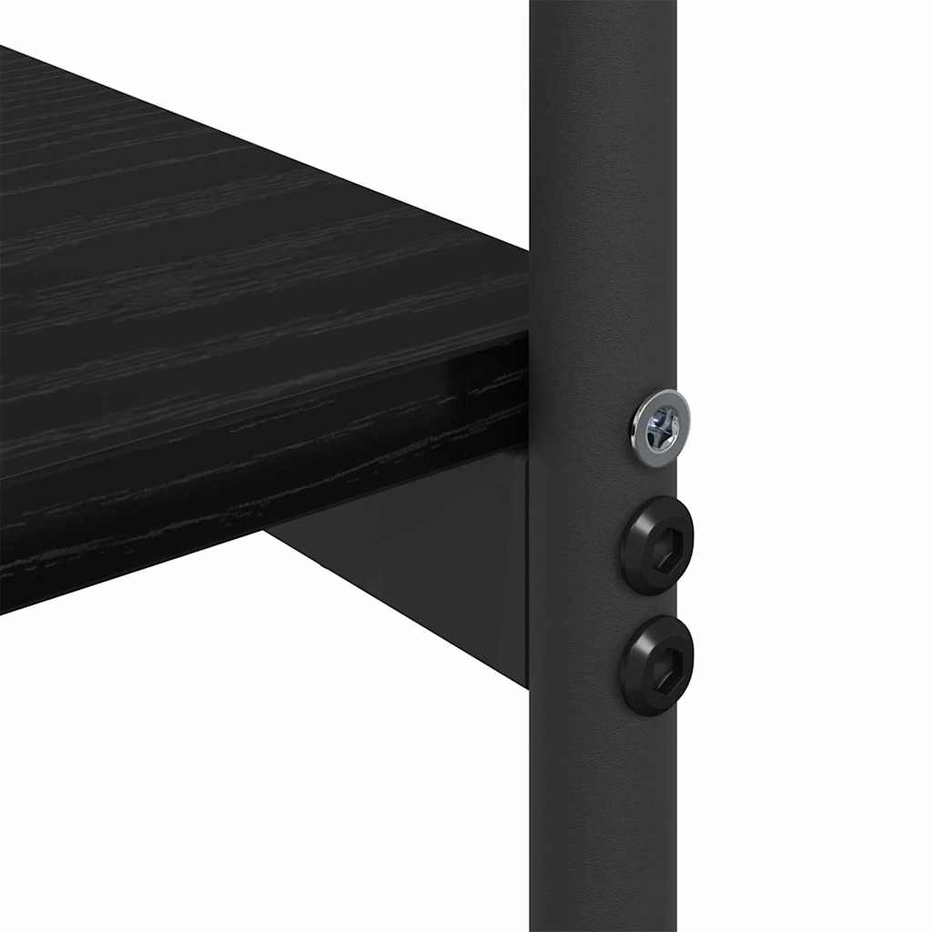 vidaXL Wandtafel met plank Zwart Eiken 101 x 35 x 80,5 cm Bewerkt hout