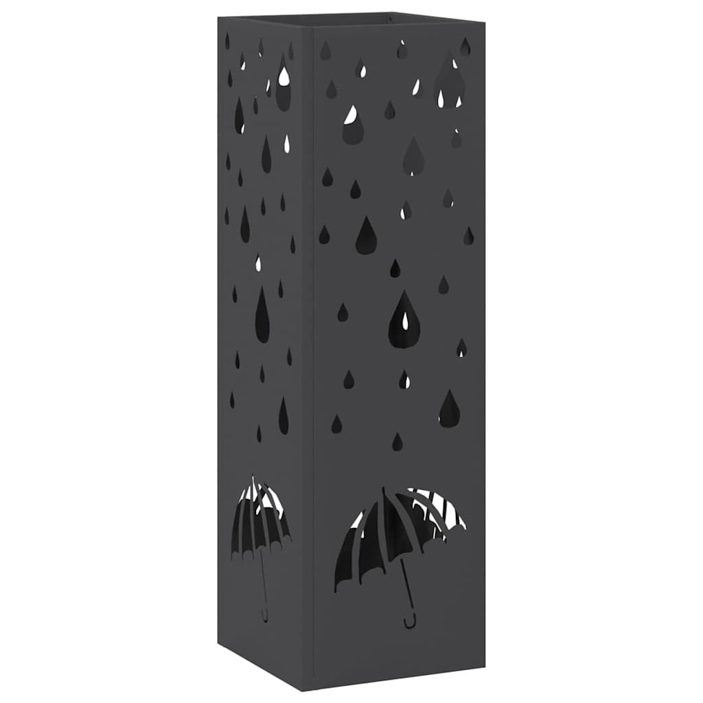 vidaXL Opslaghaak & Rek met opslag Zwart 15,5 x 15,5 x 49 cm Metaal