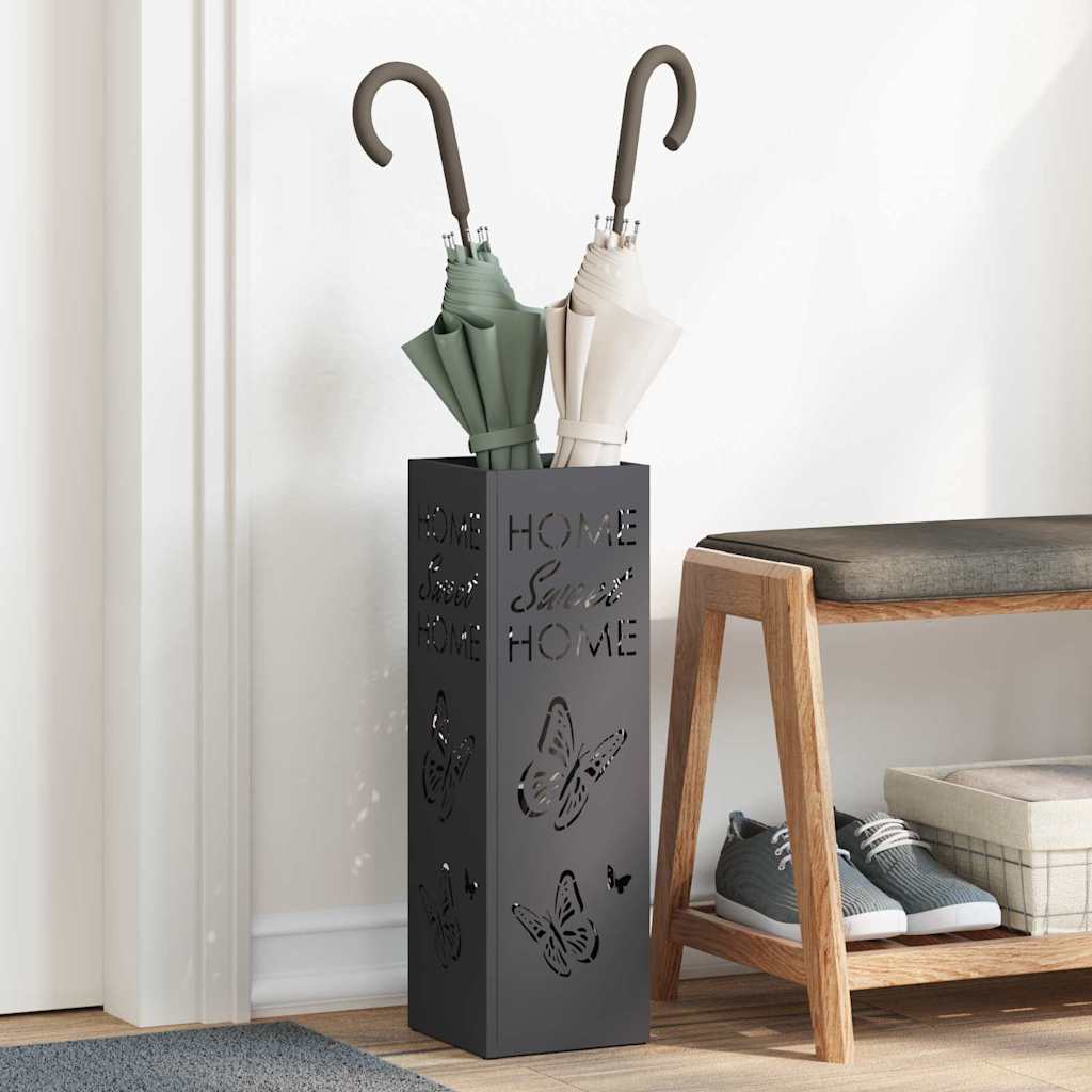 vidaXL Opslaghaak & Rek met opslag Zwart 15,5 x 15,5 x 49 cm Metaal