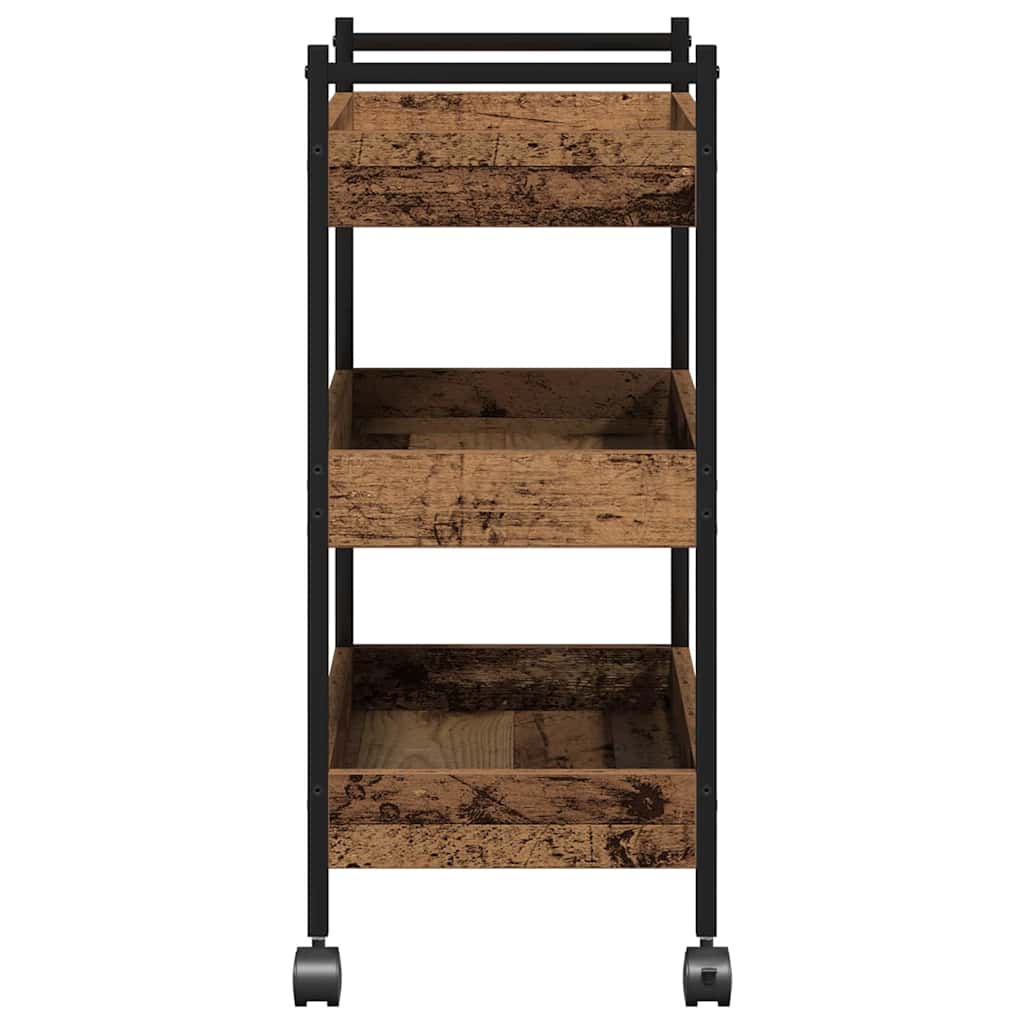 vidaXL Kitchen Trolley 50x30x70 cm Engineered Wood Black