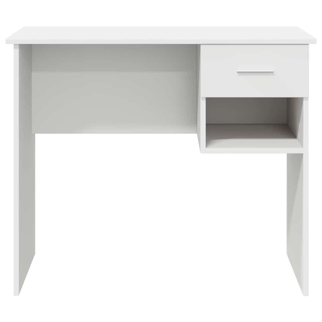 vidaXL Bureau met lade met plank Wit 90 x 49 x 75 cm Bewerkt hout