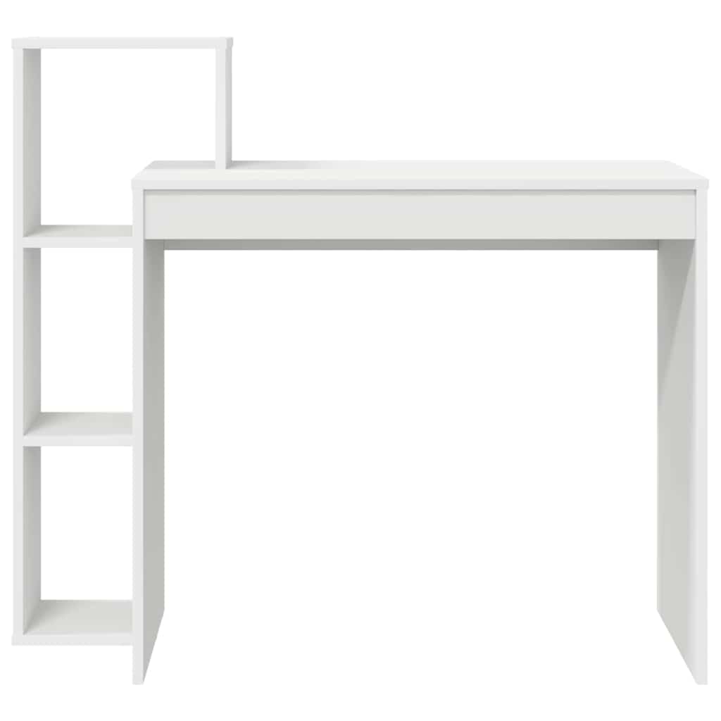 vidaXL Bureau met plank met opslag Wit 100 x 40 x 90 cm Bewerkt hout