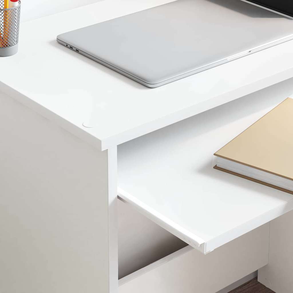 vidaXL Bureau met lade met plank Wit 106 x 41 x 88.5 cm Bewerkt hout
