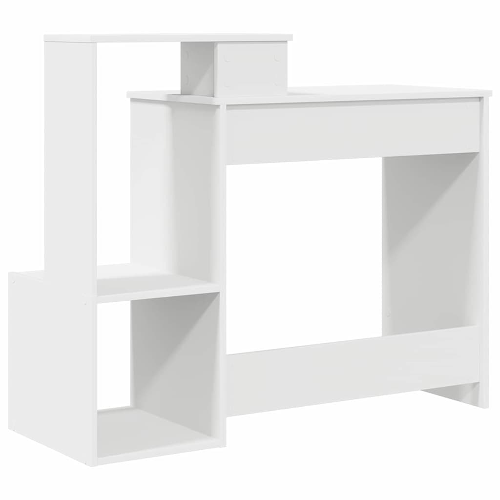 vidaXL Bureau met lade met plank Wit 106 x 41 x 88.5 cm Bewerkt hout