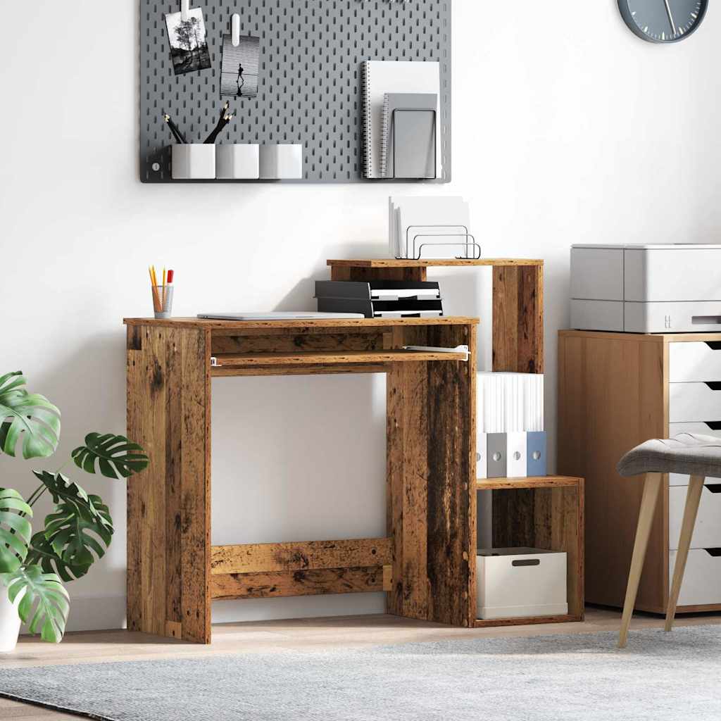 vidaXL Bureau met lade met plank Wit 106 x 41 x 88.5 cm Bewerkt hout