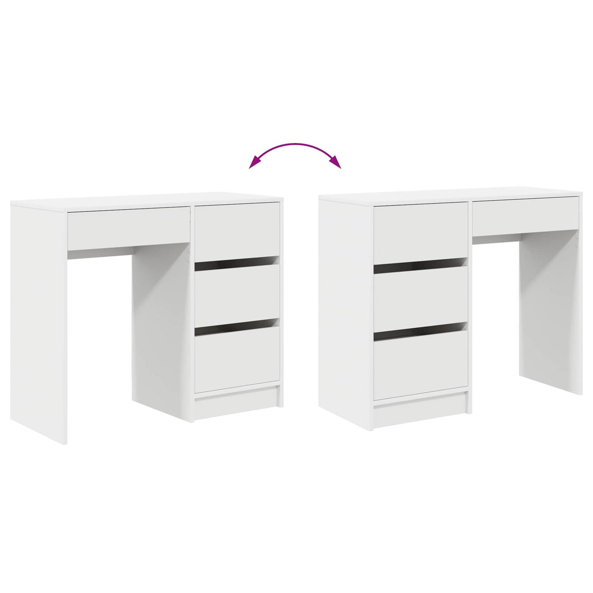 vidaXL Bureau met lade met opslag Wit 90 x 37.5 x 75 cm Bewerkt hout
