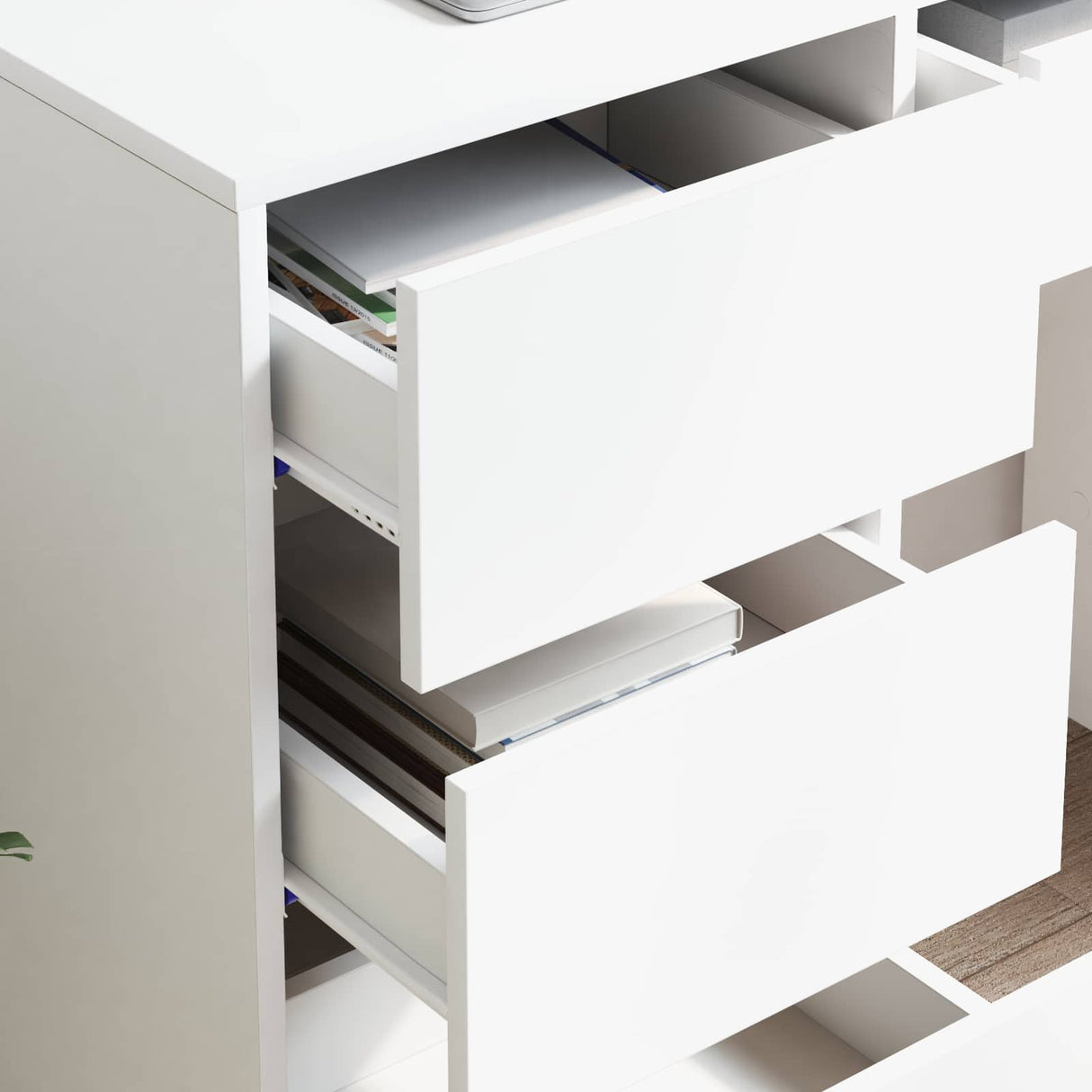 vidaXL Bureau met lade met opslag Wit 90 x 37.5 x 75 cm Bewerkt hout
