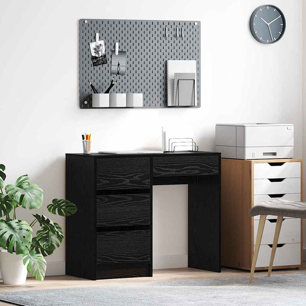 vidaXL Bureau met lade met opslag Wit 90 x 37.5 x 75 cm Bewerkt hout