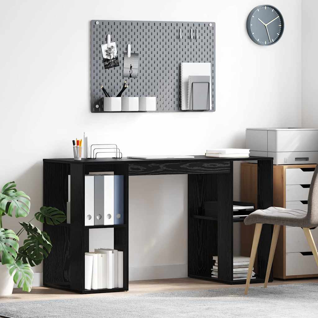 vidaXL Bureau met plank met opslag Wit 130 x 50,5 x 75 cm Bewerkt hout