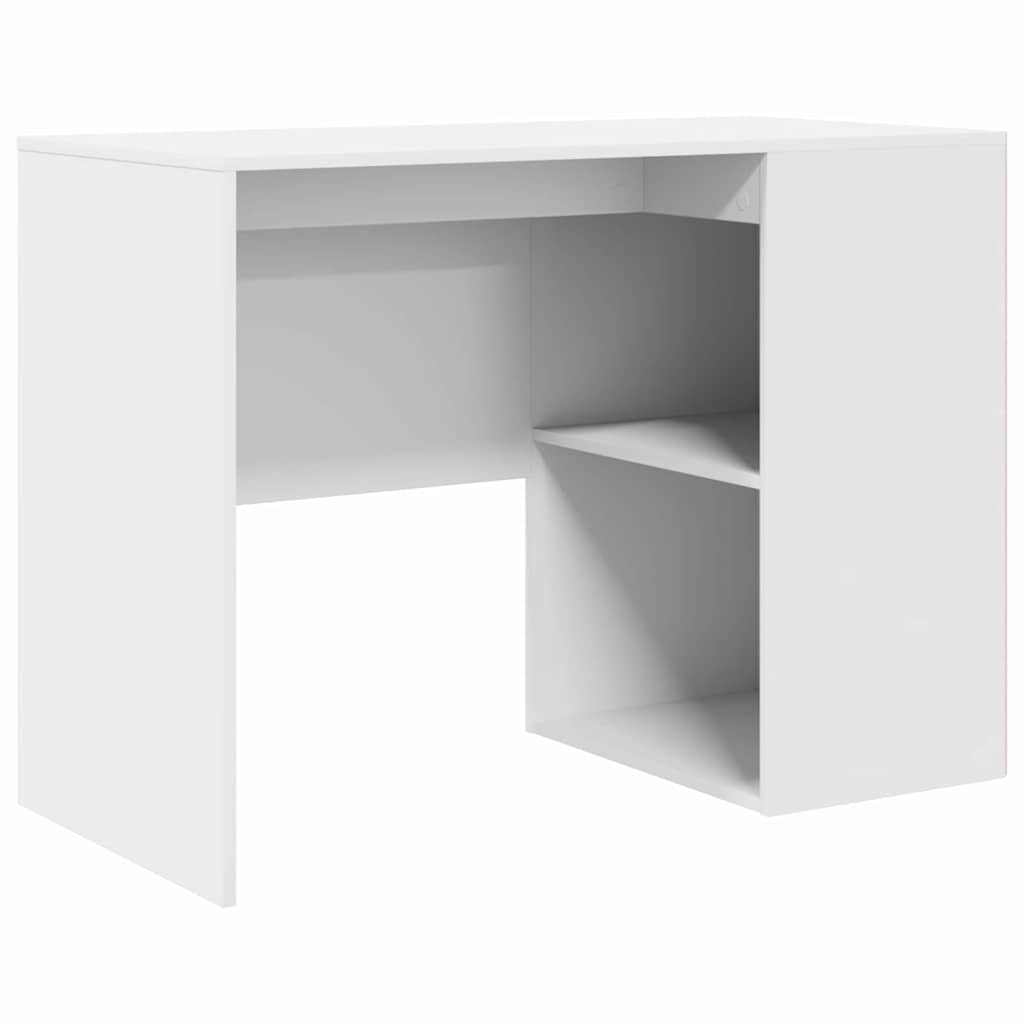 vidaXL Desk with Shelf Storage White 102x50x75 cm Engineered Wood