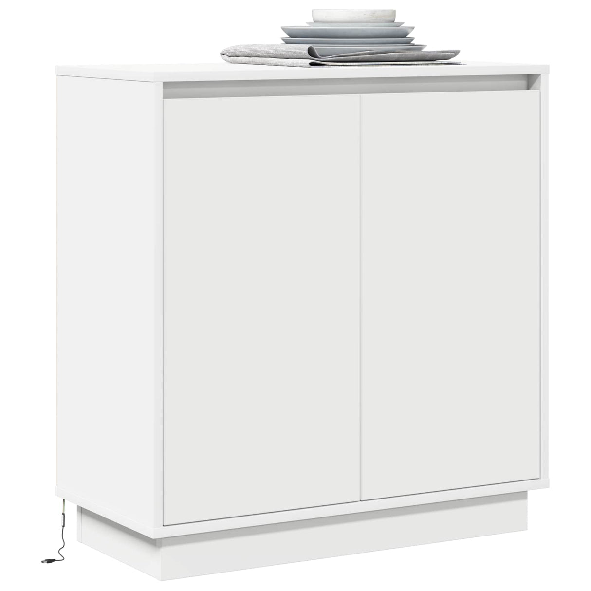 vidaXL LED Dressoir voor Wit 71 x 34,5 x 75 cm Bewerkt hout