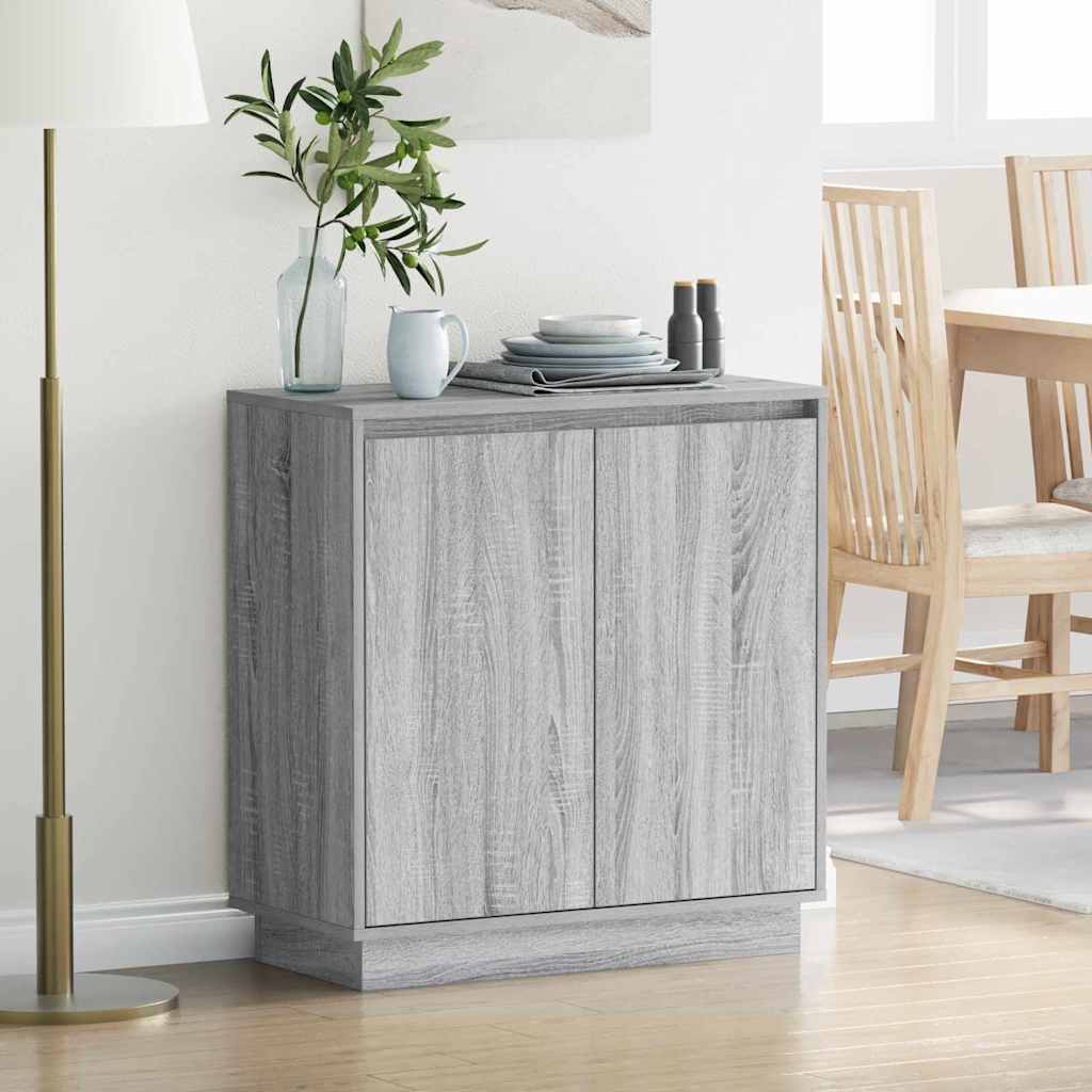 vidaXL LED Dressoir voor Wit 71 x 34,5 x 75 cm Bewerkt hout