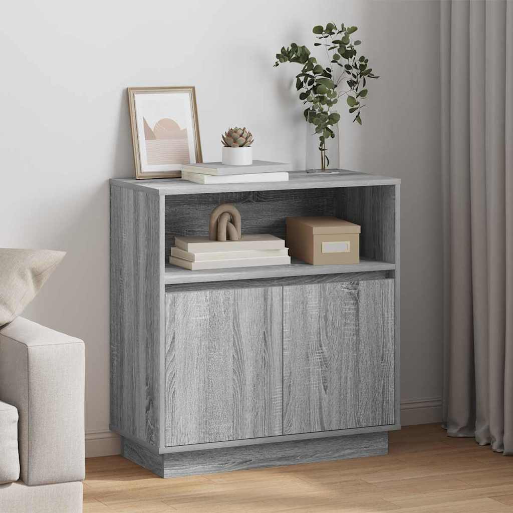 vidaXL LED Sideboard White 71 x 34.5 x 75 cm Engineered Wood