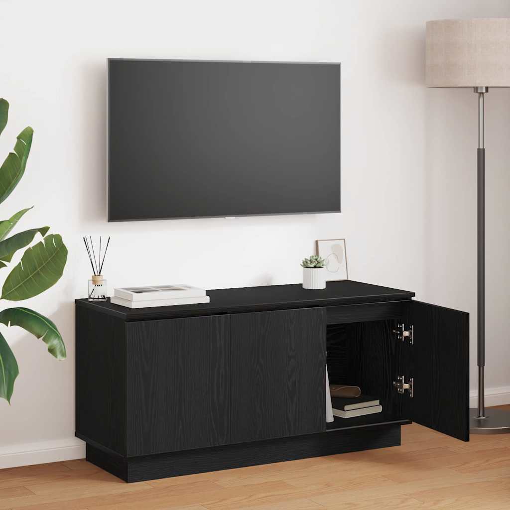 vidaXL TV Cabinet Black Oak 100 x 38 x 49 cm Engineered Wood