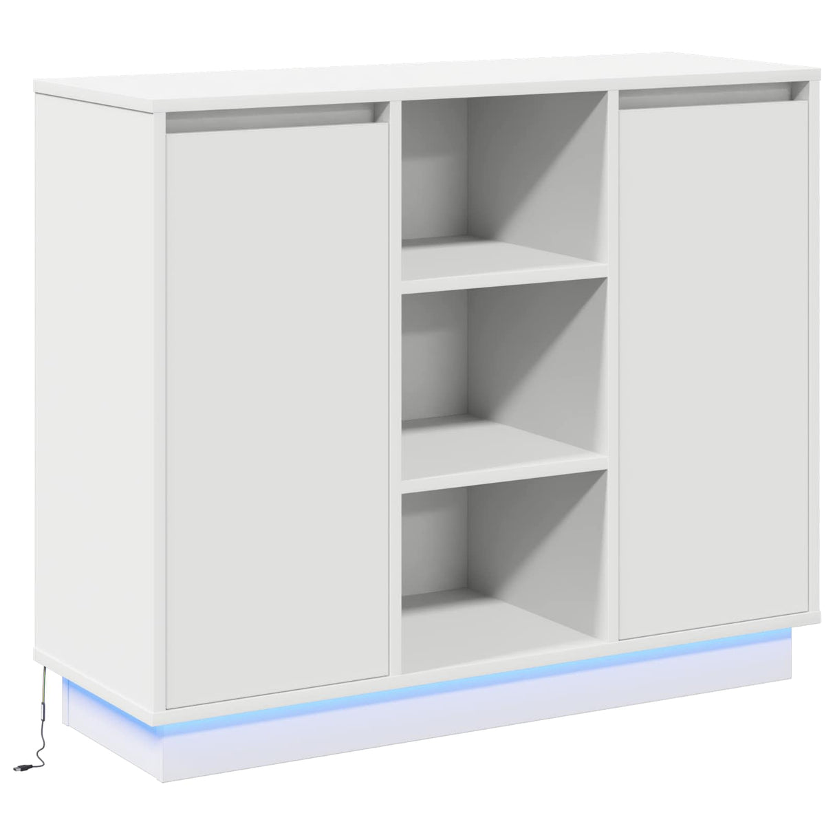 vidaXL LED Dressoir Wit 90 x 32 x 75 cm Bewerkt hout