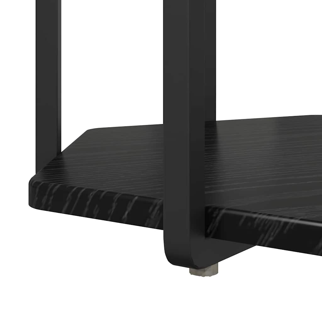 vidaXL Bijzettafelset met plank 2 pcs Zwart Eiken