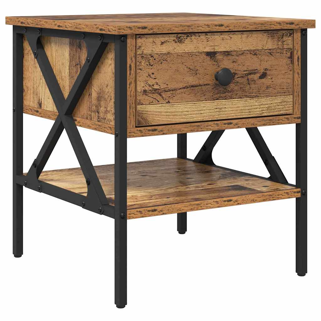 vidaXL Bedside cabinet 40x42x45 cm engineered wood black