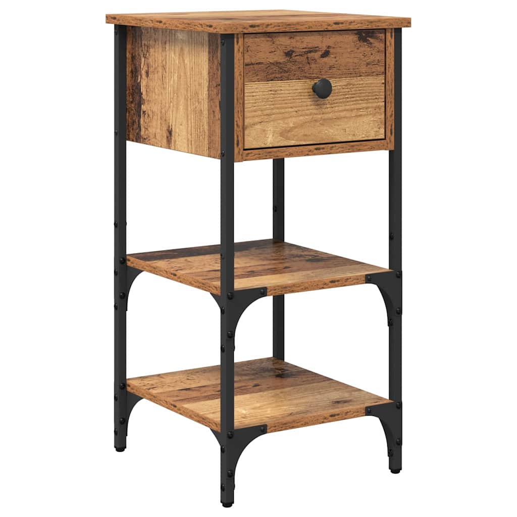 vidaXL Nachtkastjes 2 st 34x36x70 cm bewerkt hout zwart