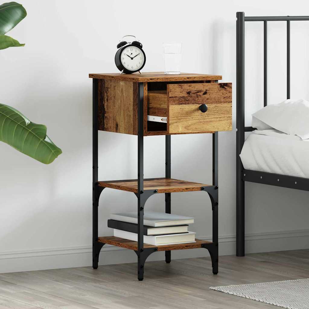 vidaXL Nachtkastjes 2 st 34x36x70 cm bewerkt hout zwart