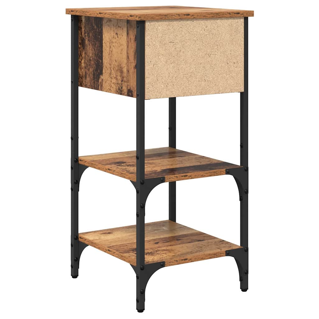 vidaXL Nachtkastjes 2 st 34x36x70 cm bewerkt hout zwart