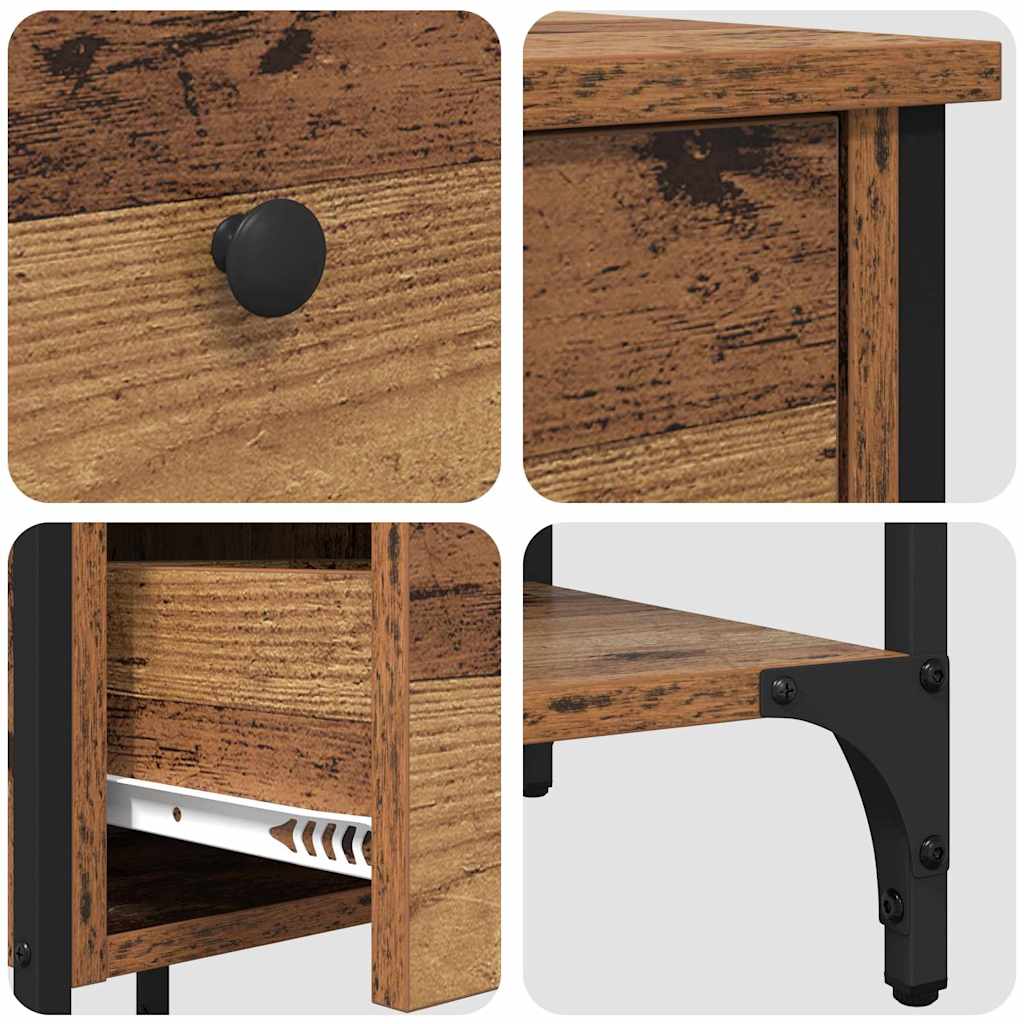 vidaXL Nachtkastjes 2 st 34x36x70 cm bewerkt hout zwart