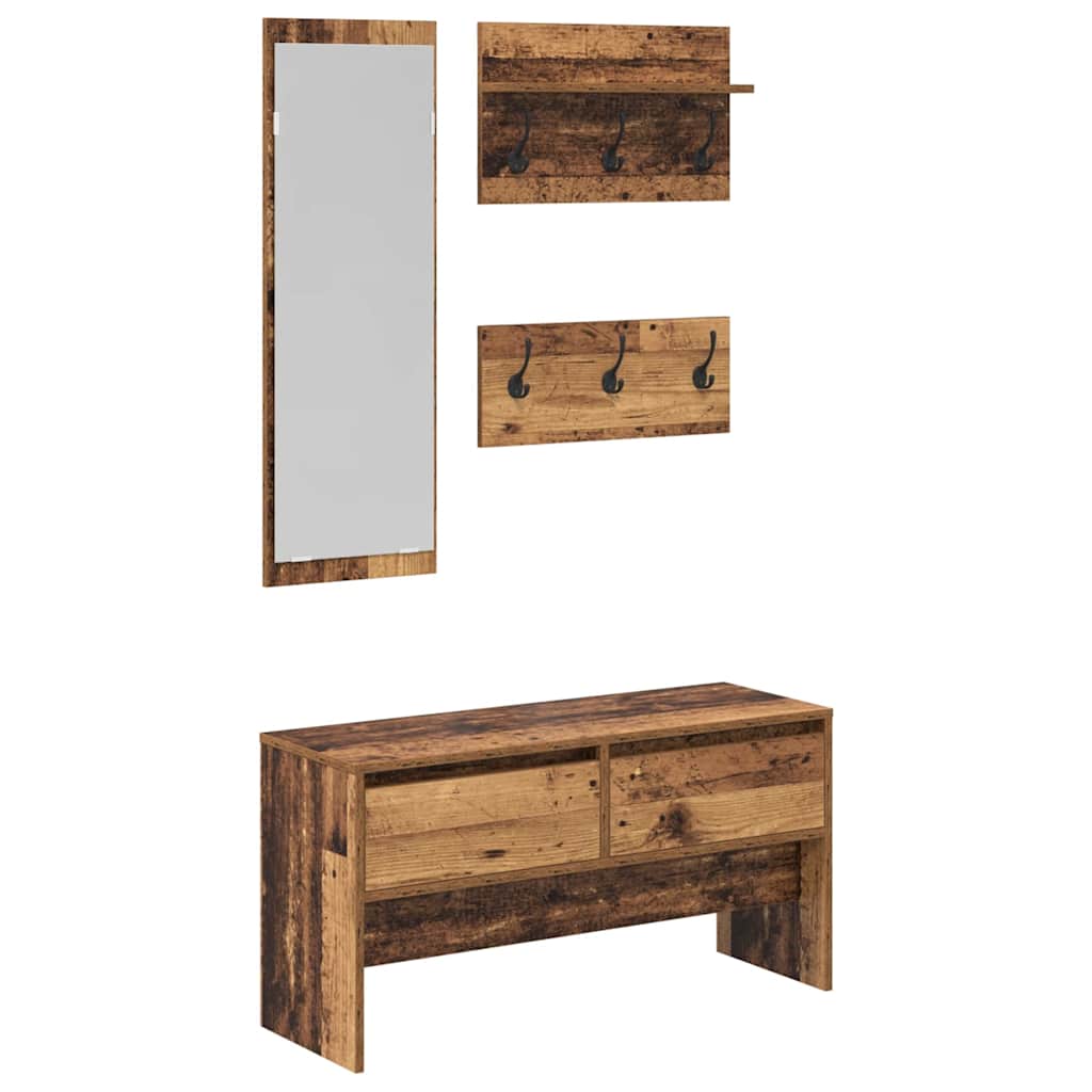 vidaXL 4-piece Wardrobe Set Engineered Wood White