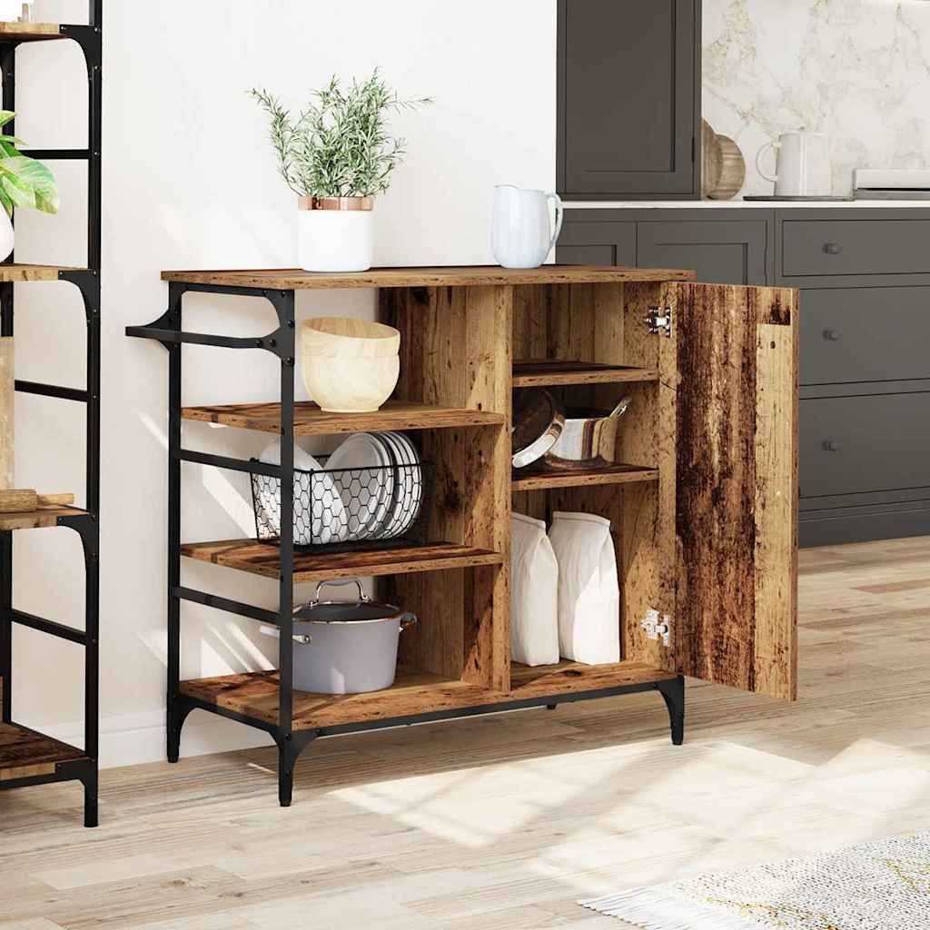 vidaXL Keukentrolley 87,5x38,5x84,5 cm bewerkt hout zwart