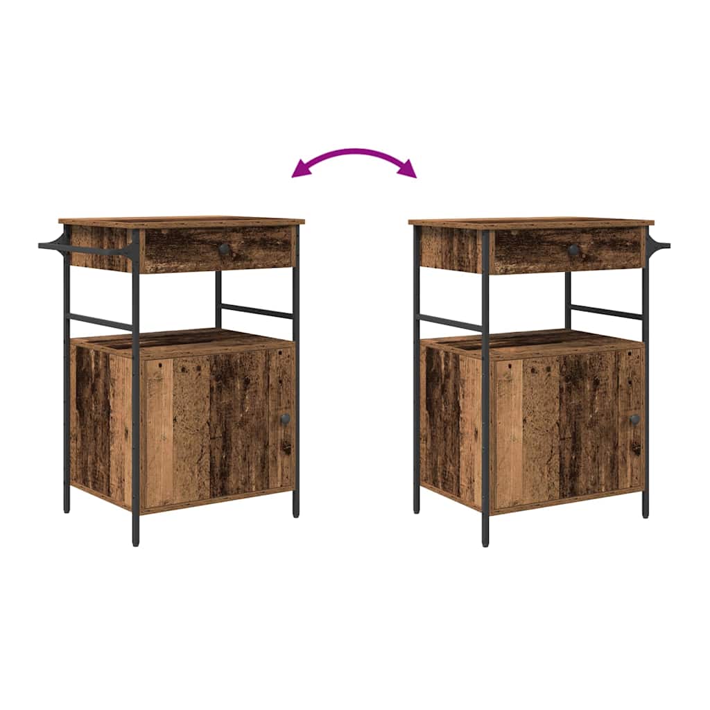 vidaXL Keukentrolley 56x43x89,5 cm bewerkt hout zwart