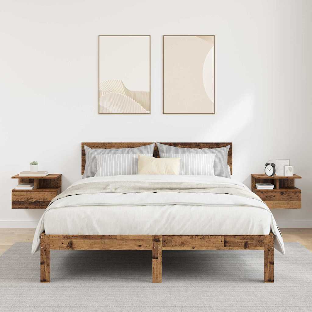 vidaXL Nachtkastje zwevend 40x31x27 cm bewerkt hout wit
