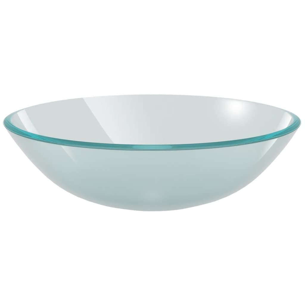 vidaXL Tempered Glass Wash Basin 42 cm Transparent