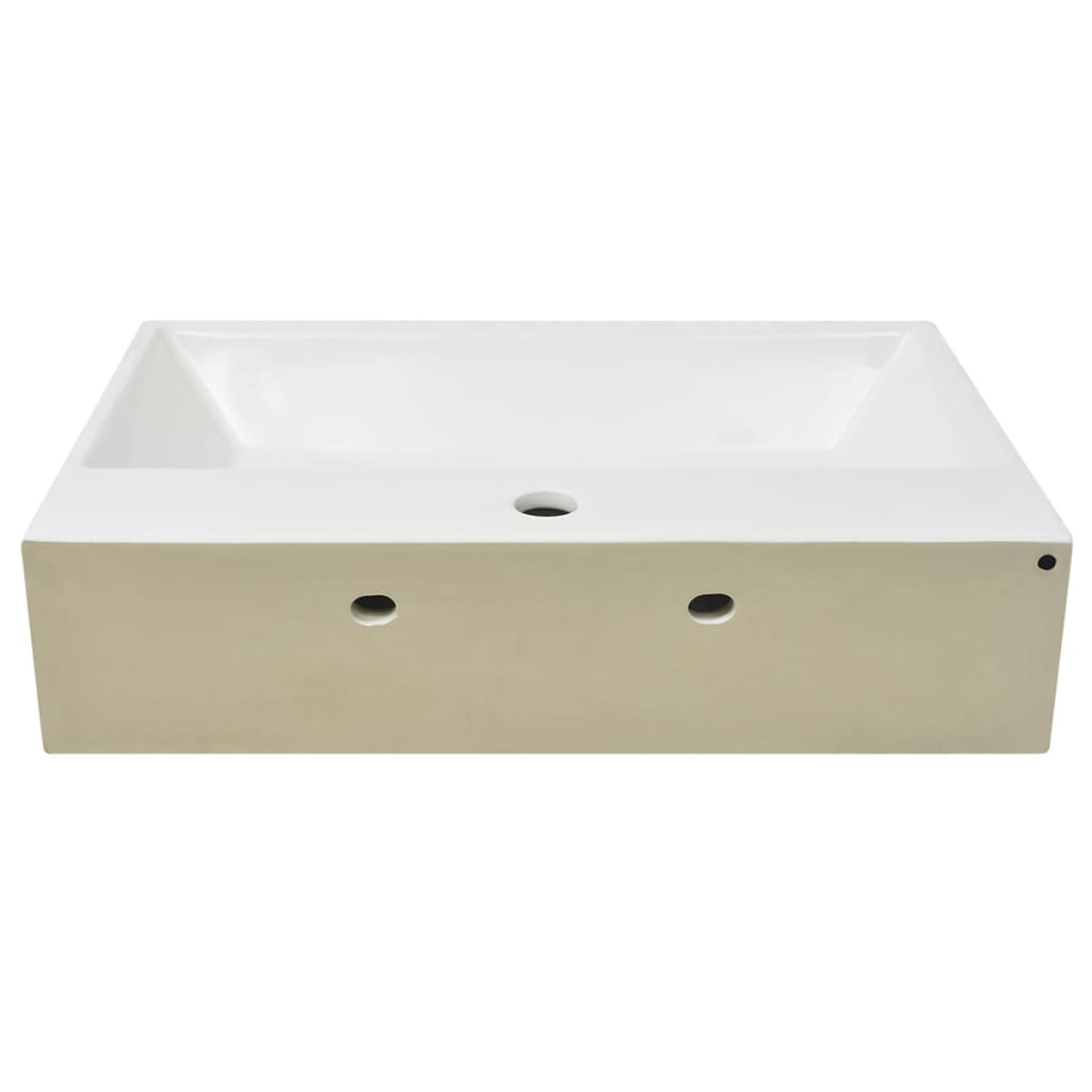 vidaXL Bathroom Sink with Faucet Hole White 51.5x38.5x15 cm Ceramic