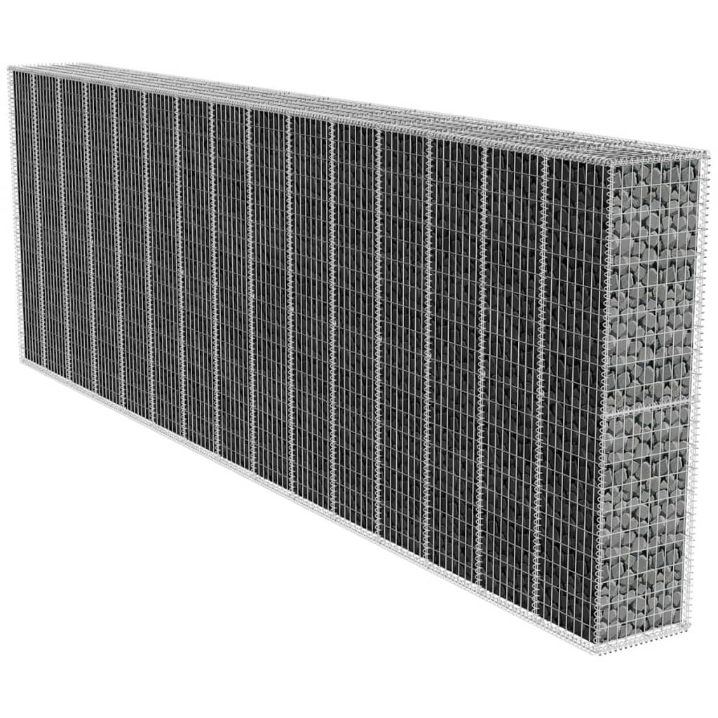 vidaXL Gabion Wall with Lid 600x50x100 cm Galvanized Steel