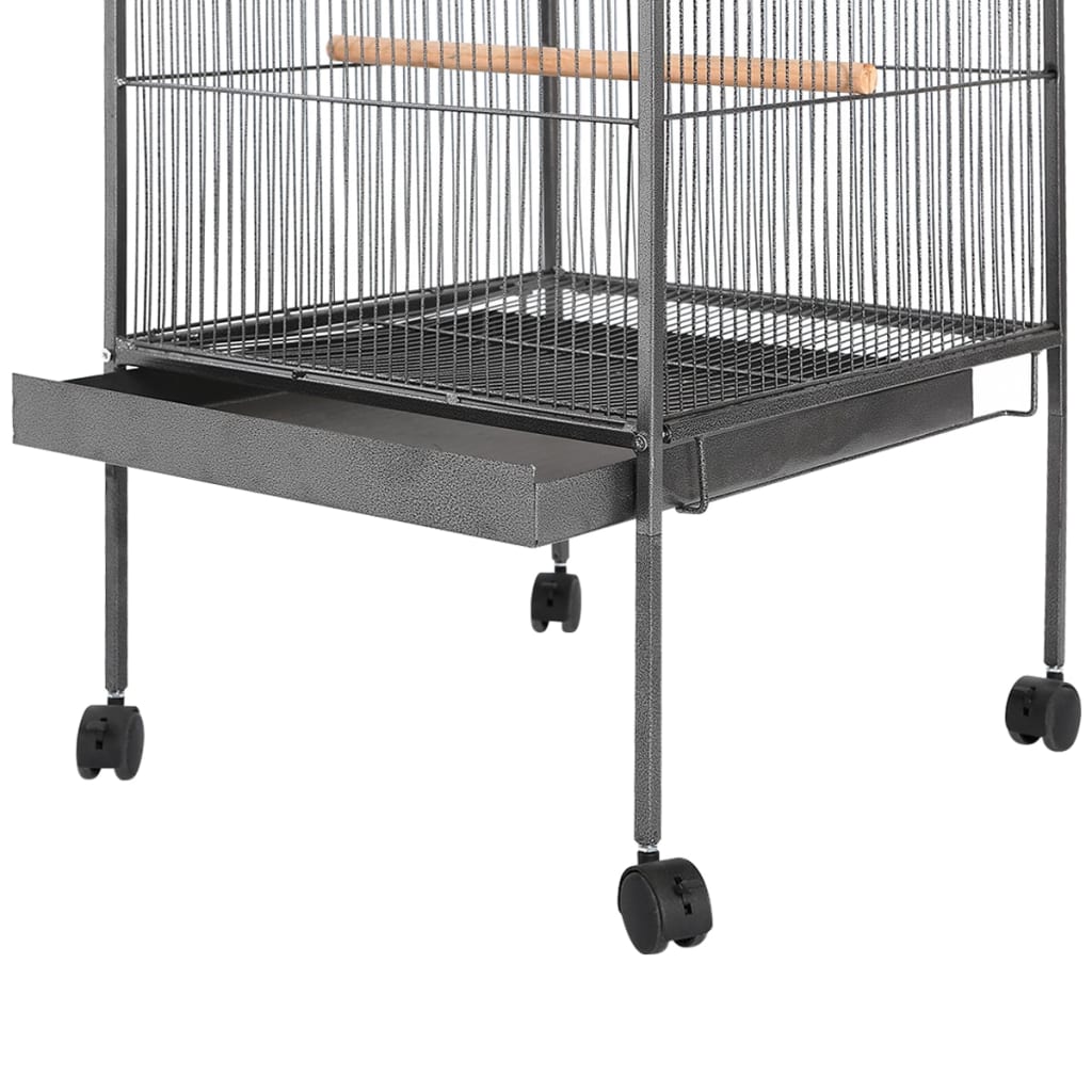 vidaXL Bird Cage 54x54x146 cm Steel Black