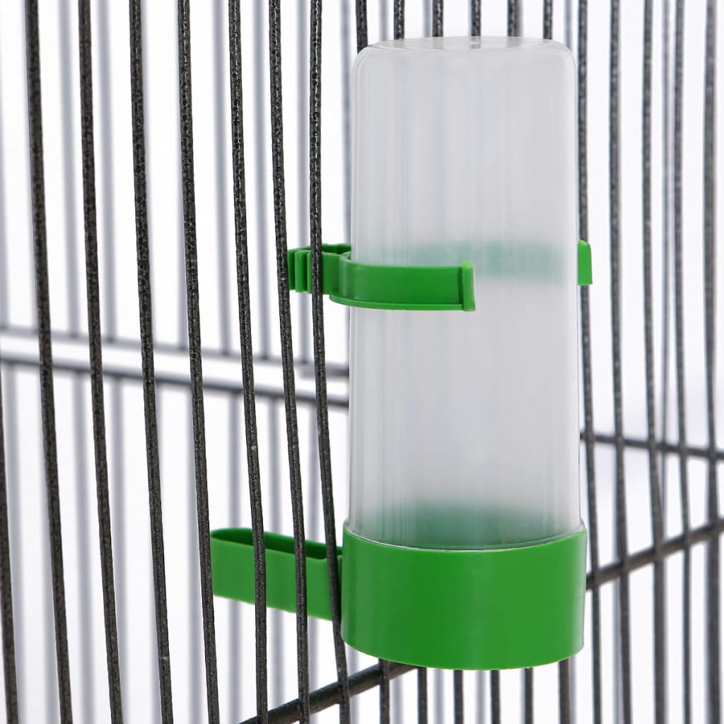 vidaXL Bird Cage with Roof Steel Black 66x66x155 cm