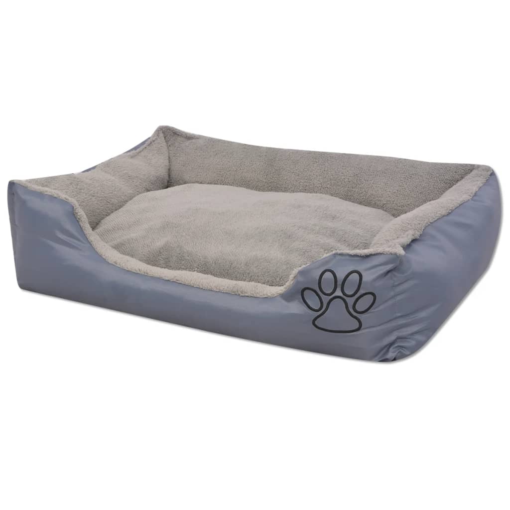vidaXL Dog Bed with Padded Cushion Size S Grey
