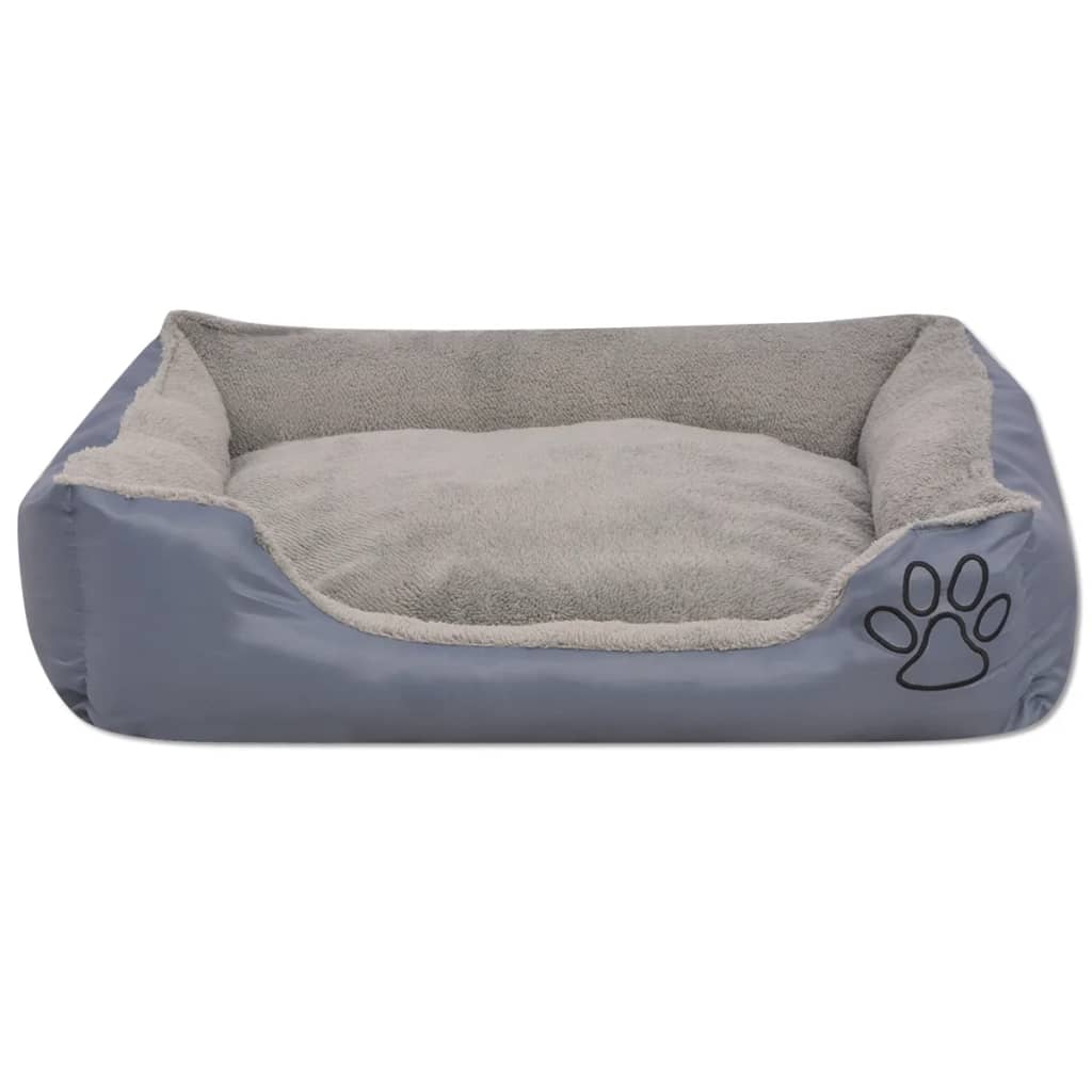 vidaXL Dog Bed with Padded Cushion Size S Grey