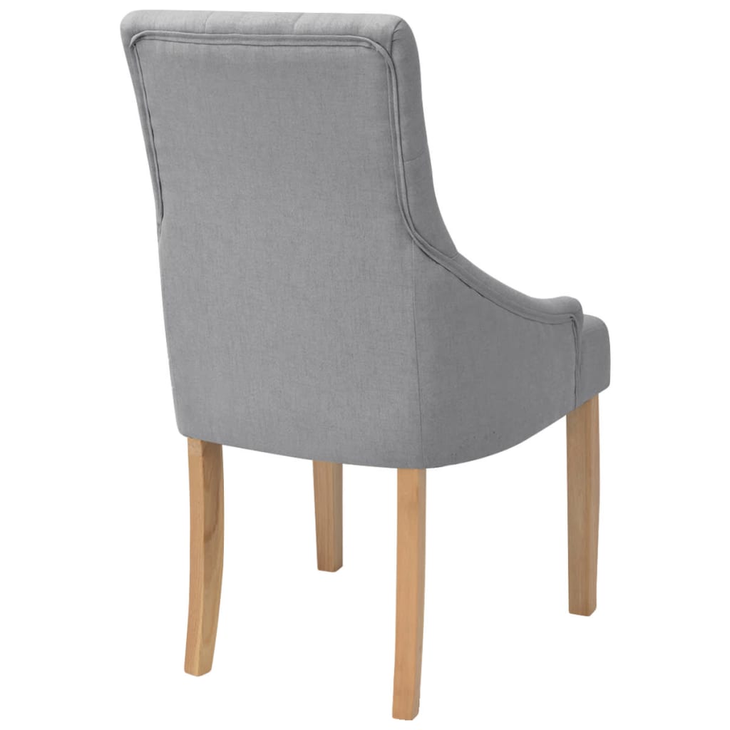 vidaXL Eetkamerstoelen 2 st stof lichtgrijs