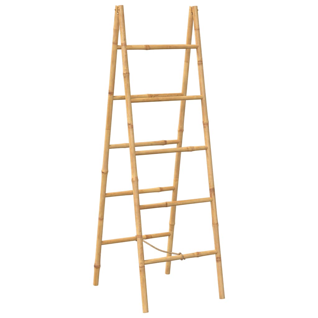 vidaXL Dubbele handdoekenladder met 5 tredes 50x160 cm bamboe