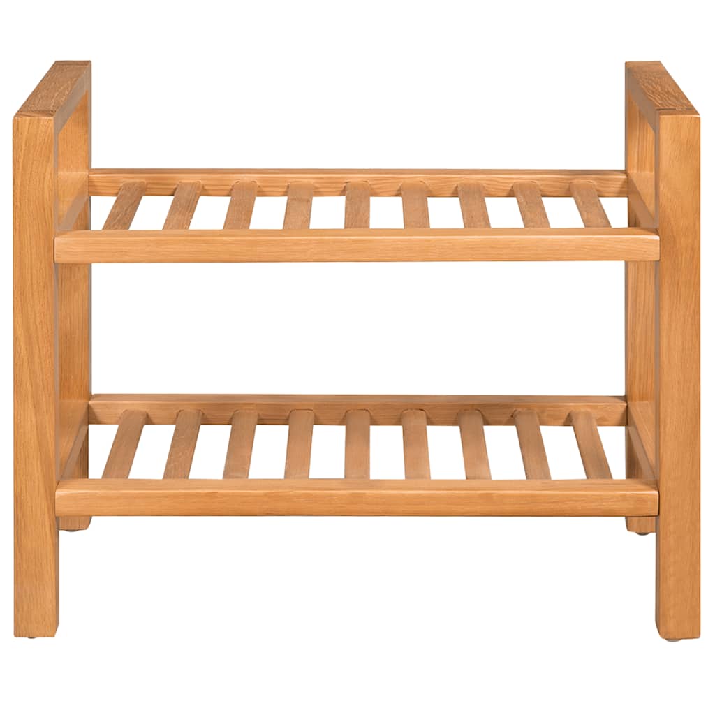 vidaXL Schoenenrek met 2 schappen 50x27x40 cm massief eikenhout