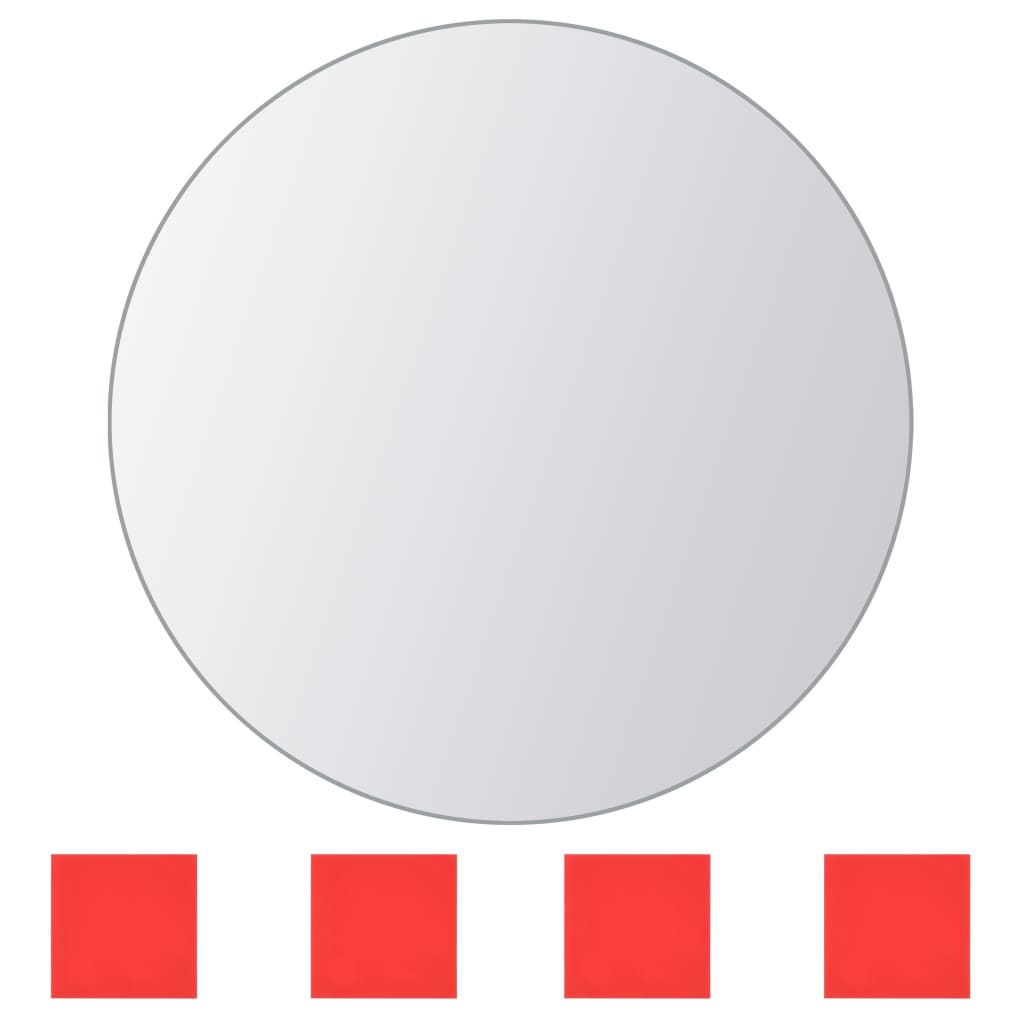 vidaXL 8 pcs Mirror Tiles round glass
