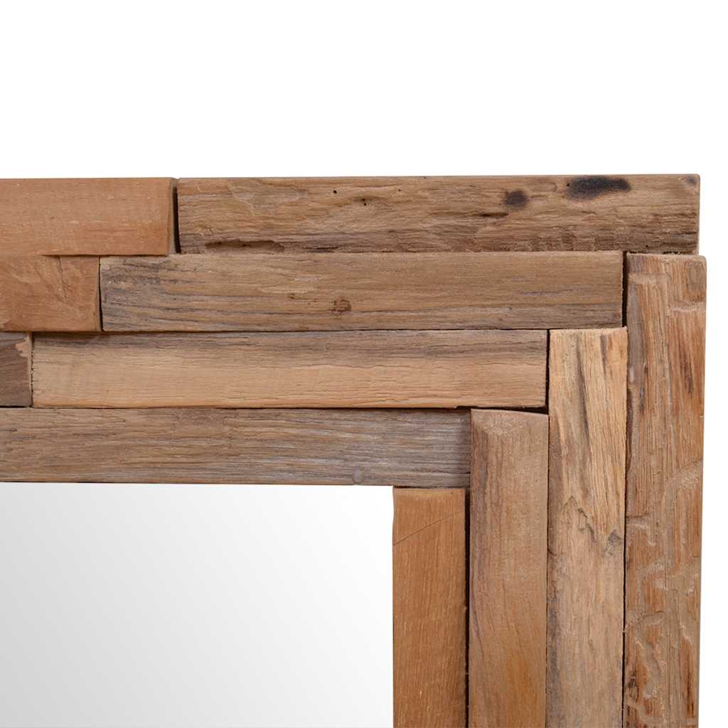 vidaXL Decorative mirror square 60x60 cm teak wood