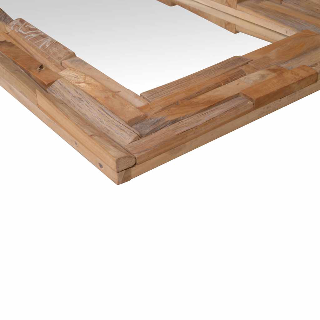 vidaXL Decorative mirror square 60x60 cm teak wood