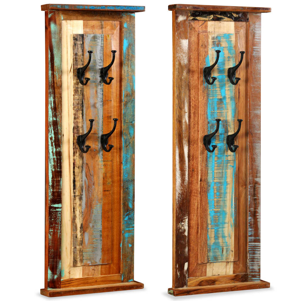 vidaXL Coat Racks 2 pcs 38x100 cm solid reclaimed wood