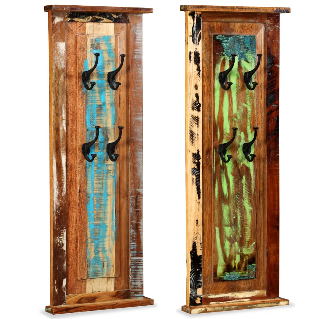 vidaXL Coat Racks 2 pcs 38x100 cm solid reclaimed wood